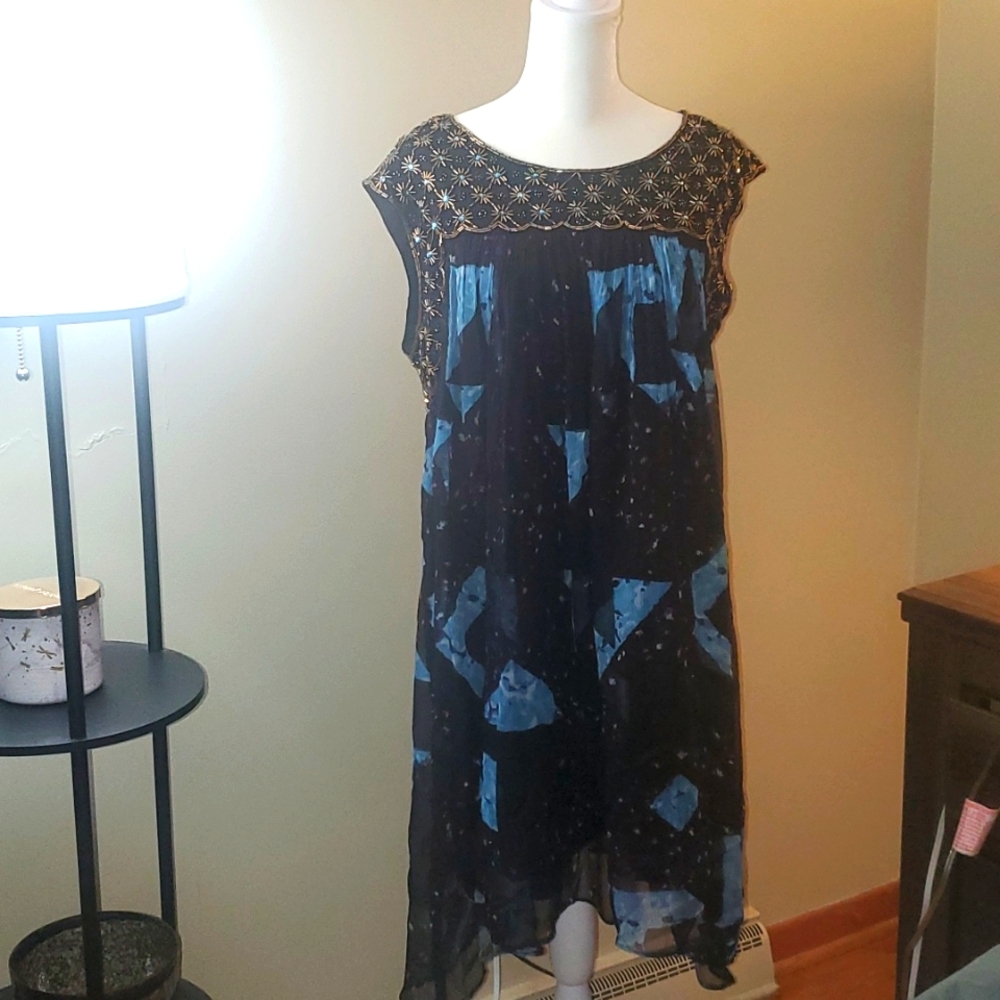 NWT Anthro Cocktail Dress, Moulinette Soeurs, Size 8, Embellished, multicolor